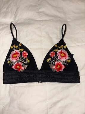 H&M Black Bralette with Smocked Band  Sz 6